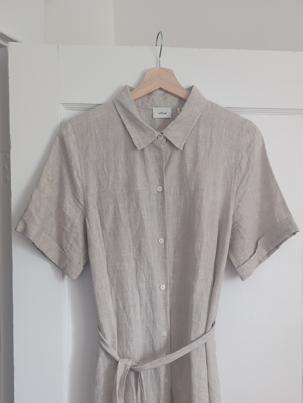100% Organic Linen Wilfred Maxi Shirt Dress M - Picture 2 of 5